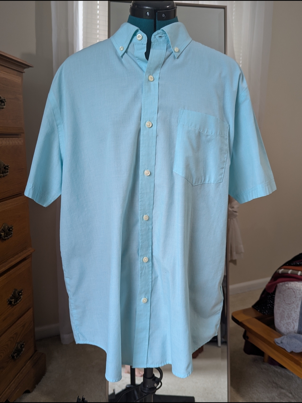 croft & barrow Light Blue Short-Sleeve Button-Down Shirt